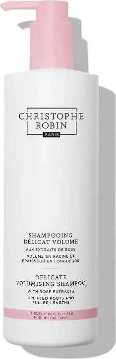 Christophe Robin Delicate apimties suteikiantis Šampūnas su rožių ekstraktais kasdienis apimties suteikiantis šampūnas ploniems plaukams 500ml