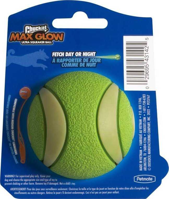 Chuckit! Chuckit! Max Glow Ultra Squeaker Ball Medium [43142]