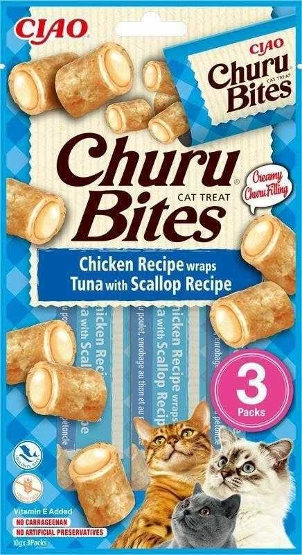 Churu Cat skanėstas Bites Chicken Tuna Scallop 30g