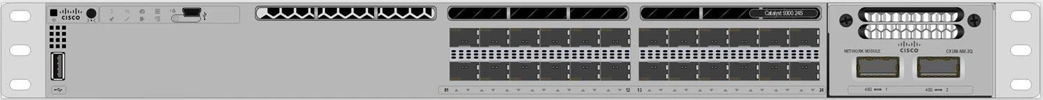 Šakotuvas Cisco CATALYST 9300 24 GE SFP prievadai - modulinis UPLINK komutatorius