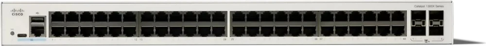 Šakotuvas „Cisco Small Business“ „Cisco Catalyst 1300X“ 48 prievadų GE 4x10G SFP+