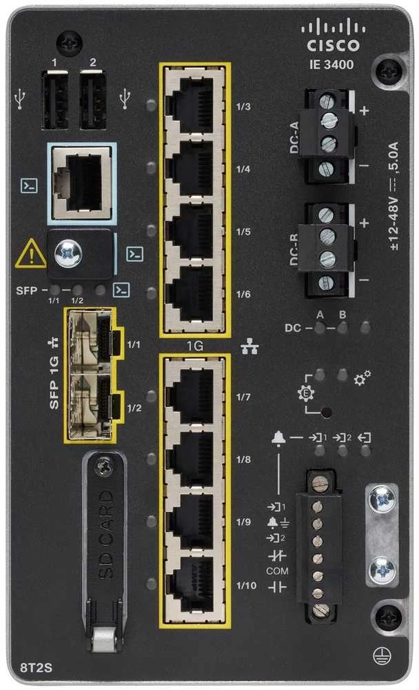 Šakotuvas Cisco Iot „Cisco Catalyst IE3400“ su 8 GE vario kabeliais