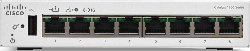 Šakotuvas CISCO Catalyst 1200 8 prievadų GE stalinis kompiuteris