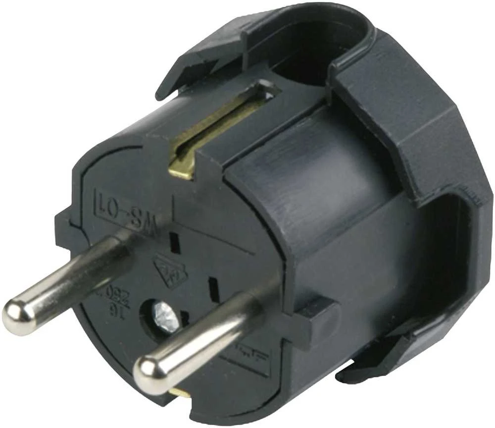 N_L Kištukas kampu N&L, 3P, 16A, 250V, juodos spalvos