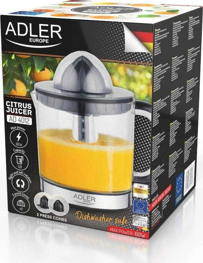 Sulčiaspaudė Adler | Citrus Juicer | AD 4012 | Type Citrus juicer | Juodas | 40 W | Greičių skaičius 1