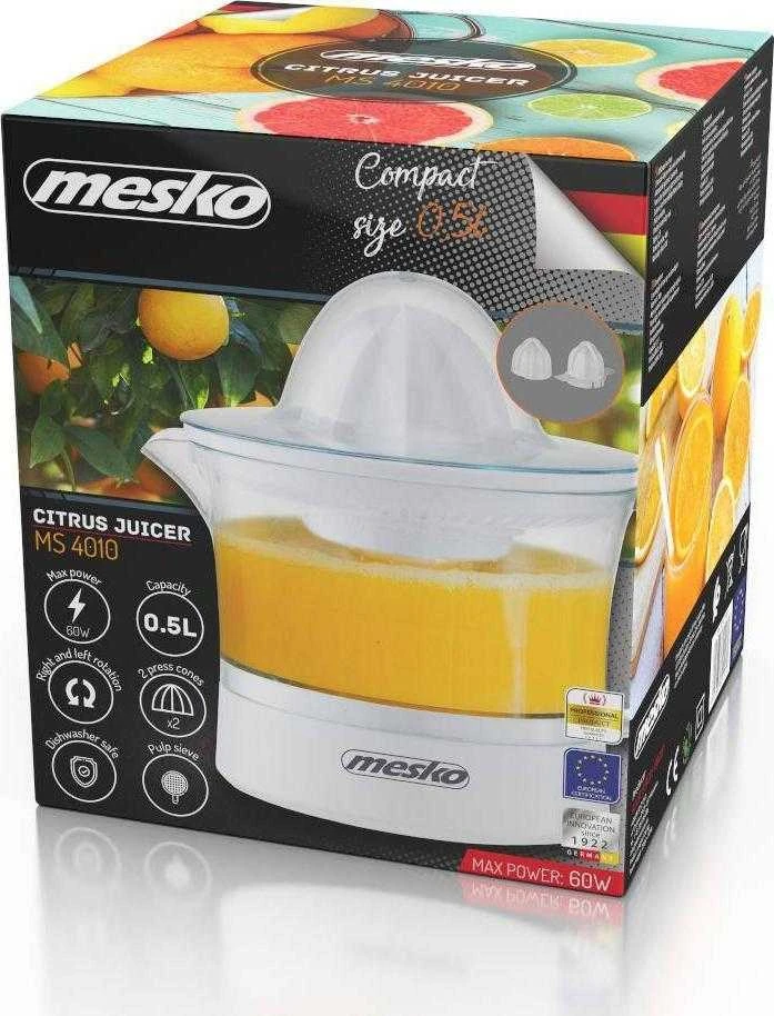 Sulčiaspaudė Mesko | Citrus Juicer | MS 4010 | Type Citrus juicer | Baltas | 40 W | Greičių skaičius 1