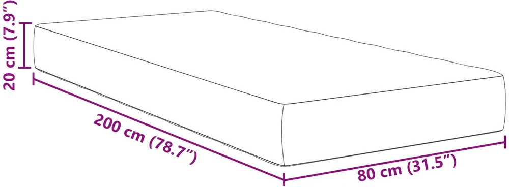 Lova su čiužiniu Mėlyna 80 x 200 cm audinys