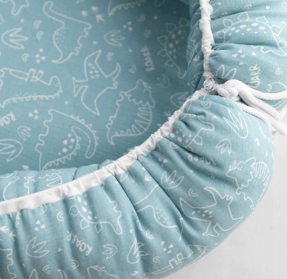 Kūdikio lizdelis BabyMatex PRESTIGE MUSLIN 80 x 55 cm, mėlynas