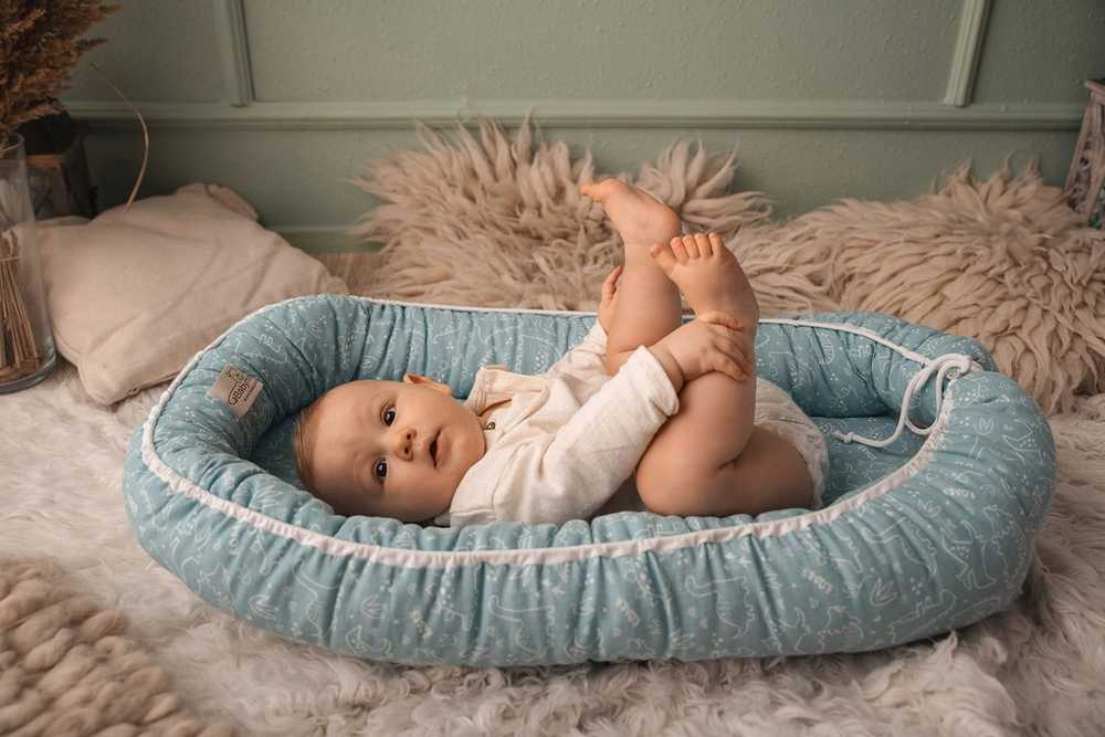 Kūdikio lizdelis BabyMatex PRESTIGE MUSLIN 80 x 55 cm, mėlynas