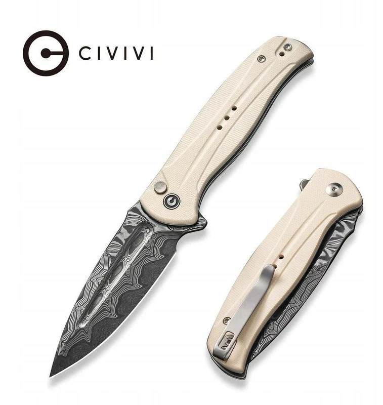CIVIVI peilis Incindie Damascus G10 Ivory