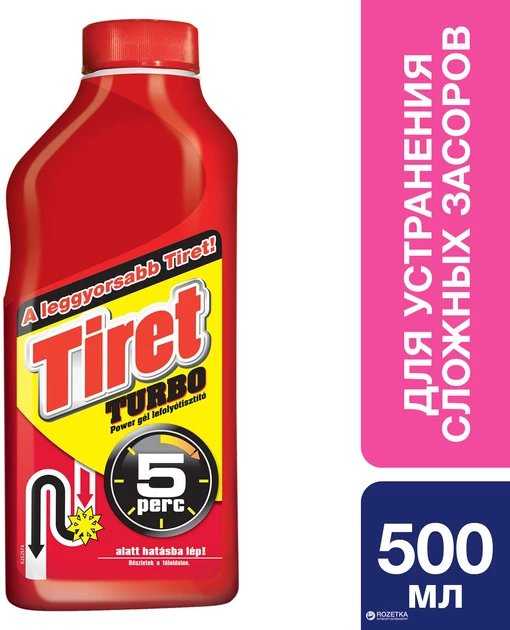 Kanalizacijos vamzdžių valiklis TIRET Turbo, 500 ml