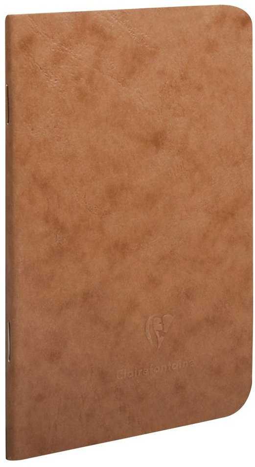 Clairefontaine „Amžiaus krepšys“ rudas užrašų sąsiuvinis 9x14 cm, 96 puslapiai/48 lapai, 90 gramų baltas popierius, linijuotas, kartoninis viršelis
