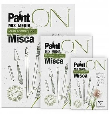 Clairefontaine Paint-On Block Misca A4, 250 gramų, 15 balto popieriaus lapų, sudėtyje yra žolės pluošto, daugiafunkcis popierius, viršutiniai klijai