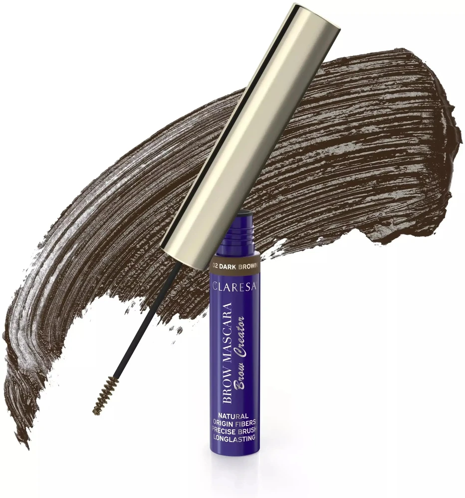 Claresa Brow Creator antakių tušas 02 tamsiai rudas 6g