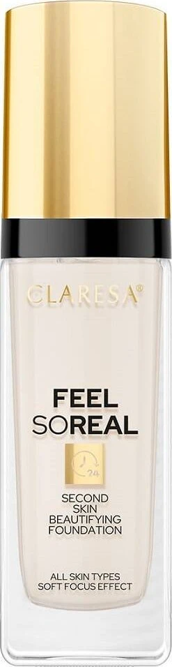 Claresa Feel So Real Second Skin Beautifying Foundation 01 Fair-Light, 30 ml