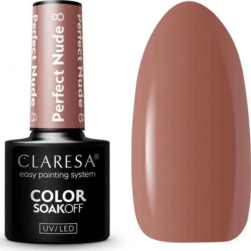 Activeshop Hibridinis nagų lakas Claresa Color Soak Off Perfect Nude Nr.8 ruda, 5 g