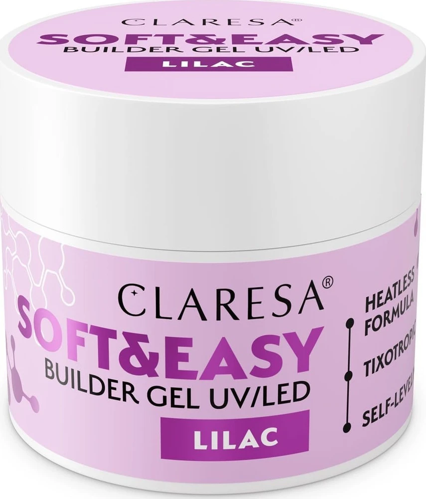 CLARESA N Soft&Easy Builder Lilac nagų formavimo gelis 90g