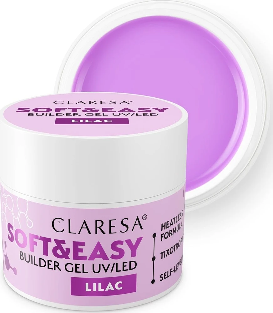 CLARESA N Soft&Easy Builder Lilac nagų formavimo gelis 45g