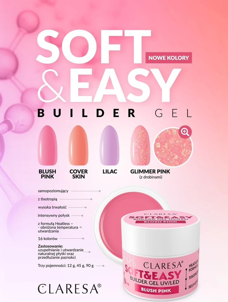 CLARESA N Soft&Easy Builder Skin Cover nagų gelis 90g