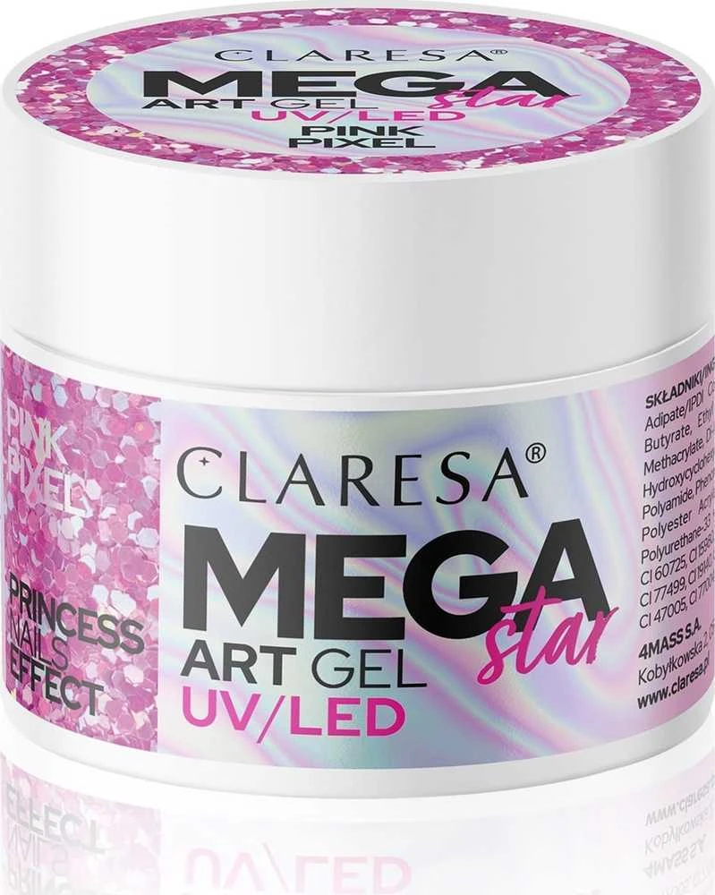 Claresa MegaStar Art Gel Rožinė Pixel, 10 g