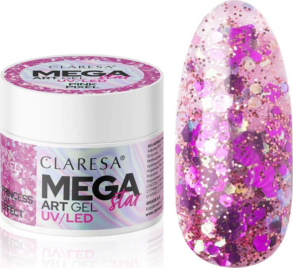 Claresa MegaStar Art Gel Rožinė Pixel, 10 g