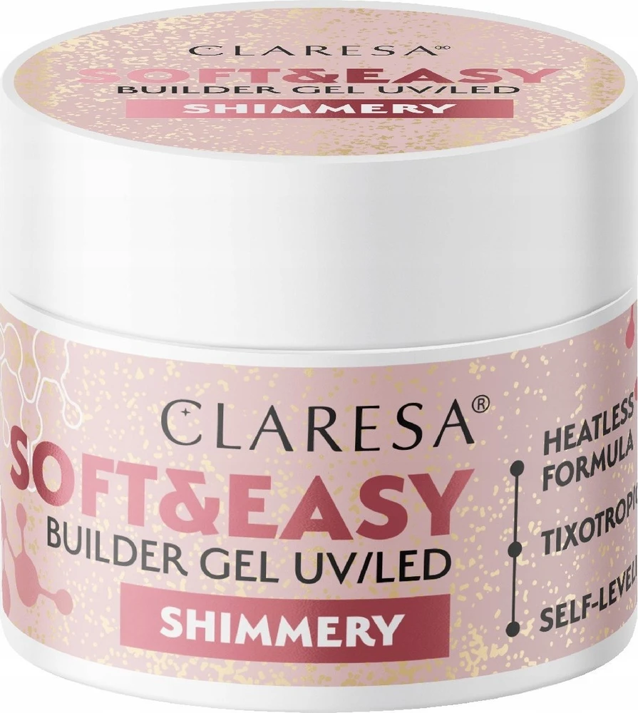 CLARESA Soft&Easy Builder Shimmery nagų formavimo gelis 45 g