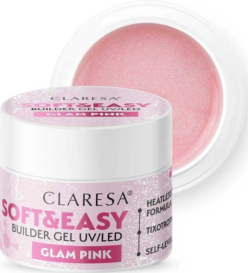 Activeshop Nagų priauginimo gelis Claresa Soft&Easy Builder Gel Glam Rožinė, 12 g