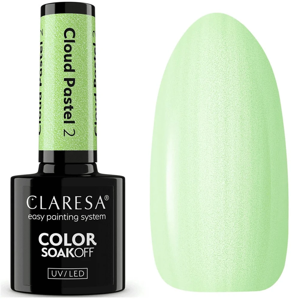 Claresa Spalvotas, išsisklaidantis UV/LED hibridinis lakas „Cloud Pastel“, 2,5 g