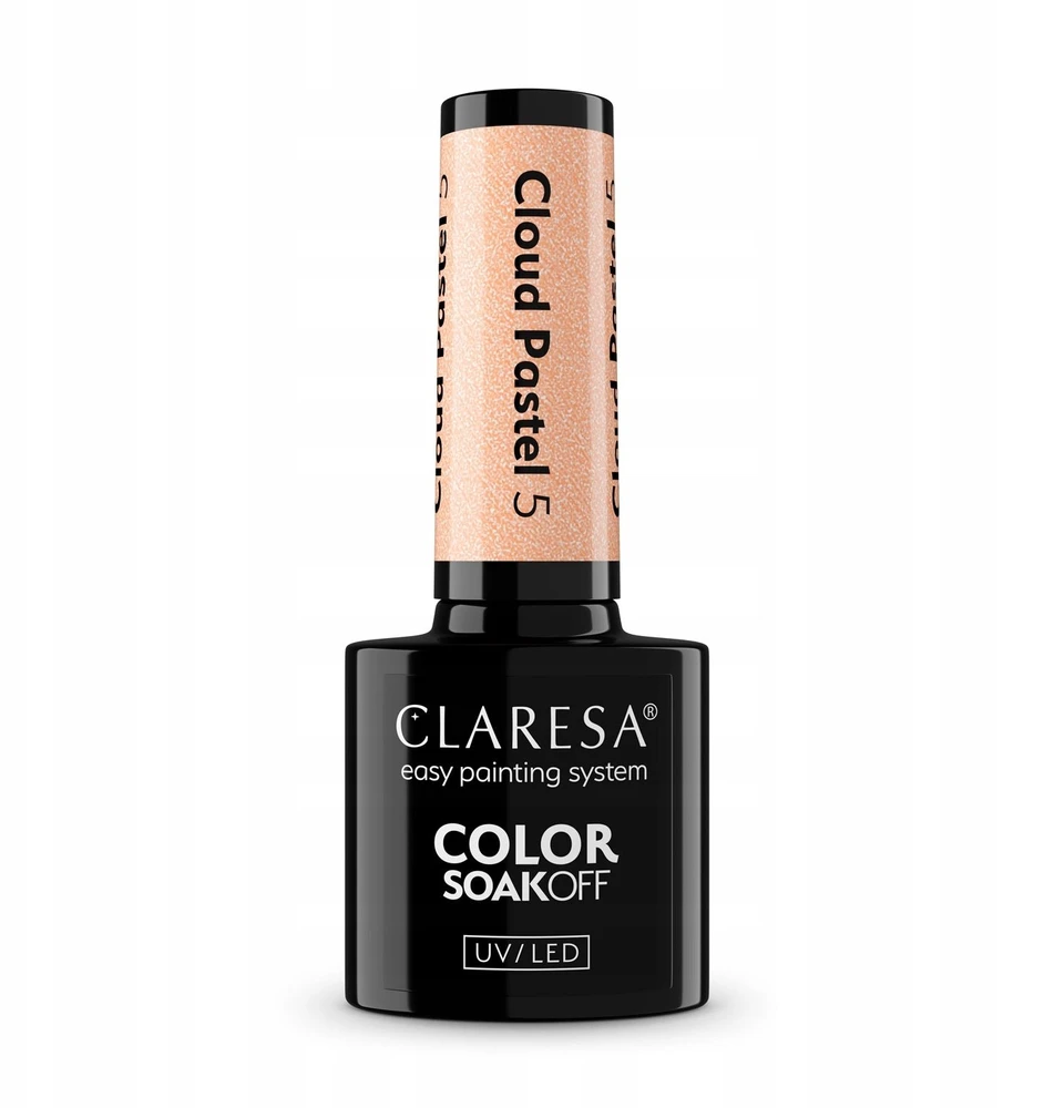 Claresa Spalvotas, išsisklaidantis UV/LED debesies hibridinis lakas „Soak Off Cloud Pastel“ 5, 5 g.