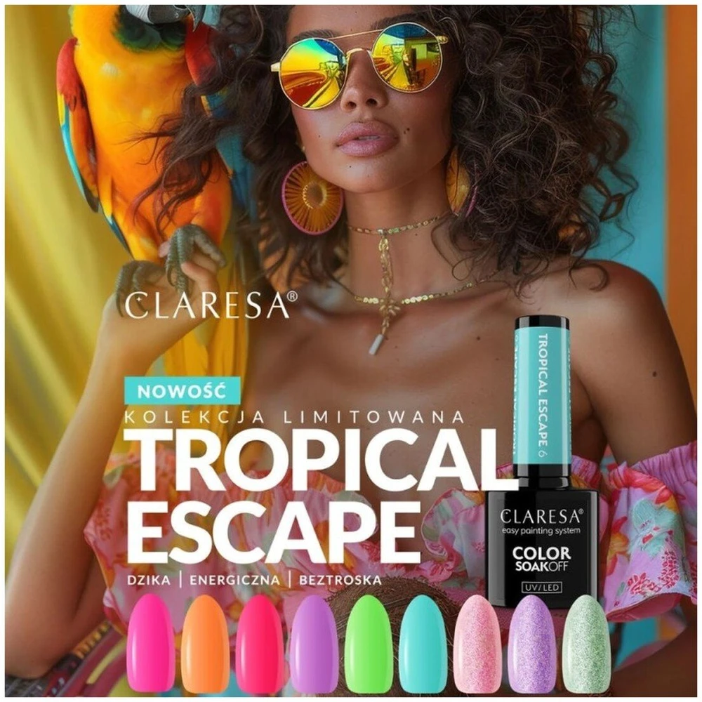 Claresa Color Soak Off UV/LED hibridinis lakas „Tropical Escape“ 5,5 g