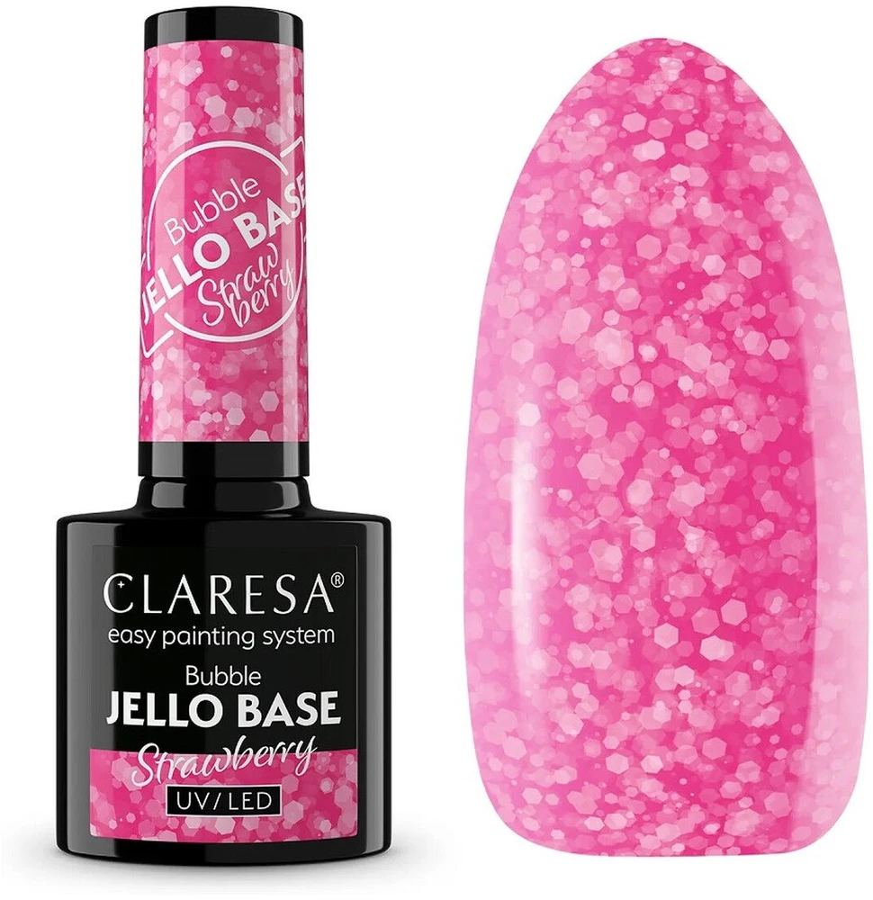 Claresa Bubble Jello Base hibridinis pagrindas braškių spalvos 5g