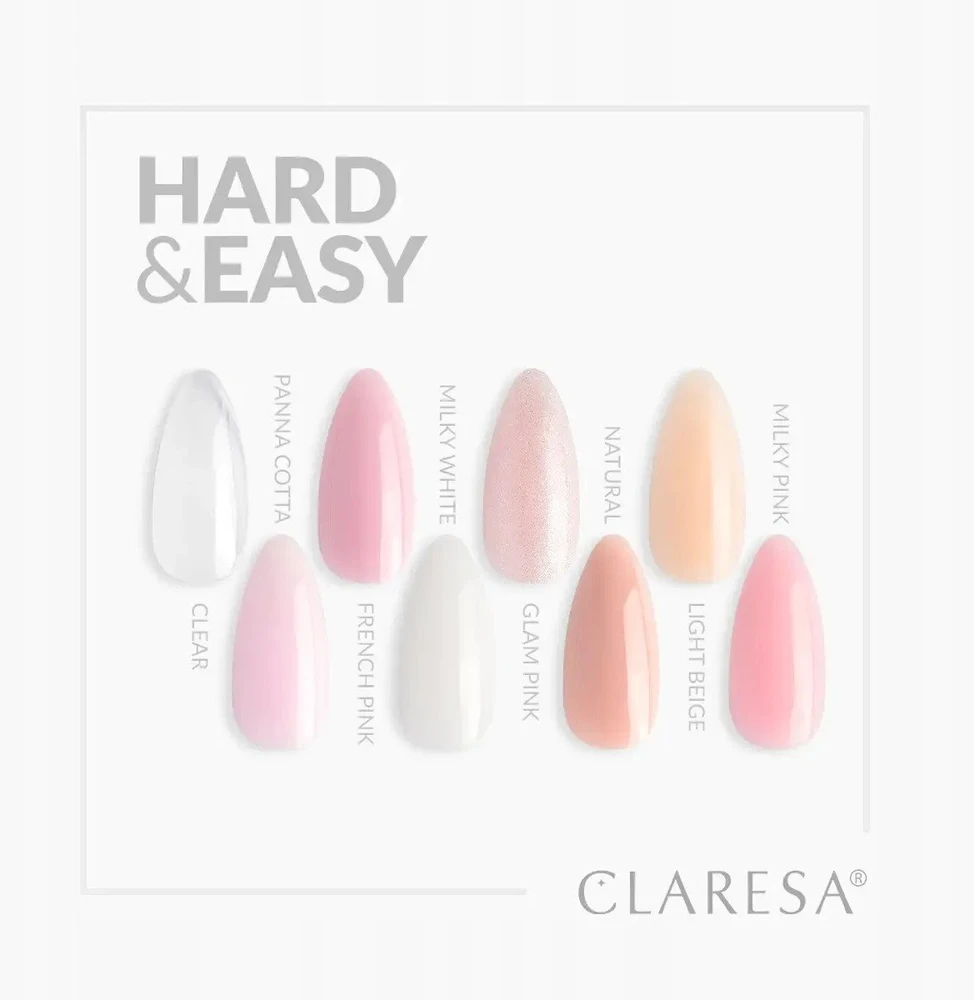 Activeshop Claresa Żel budujący Hard&easy builder gel milky baltas 12g