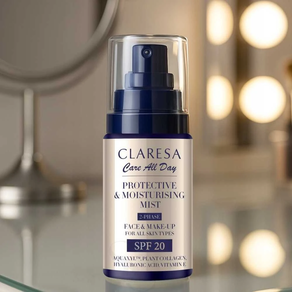 „Claresa Care“ apsauginis ir drėkinamasis purškiklis visai dienai, 50 ml