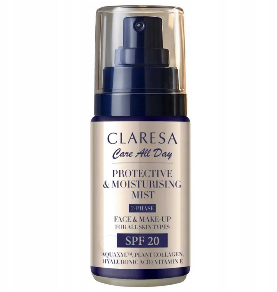 „Claresa Care“ apsauginis ir drėkinamasis purškiklis visai dienai, 50 ml