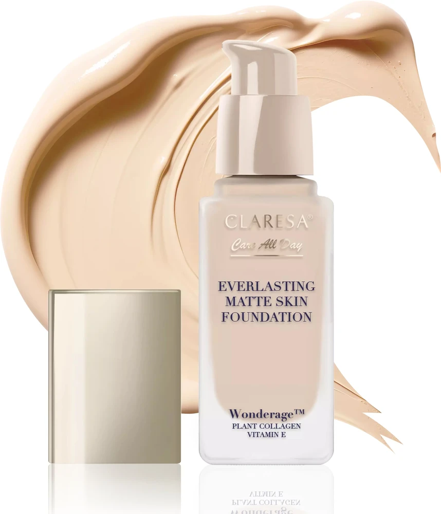 Claresa „Care All Day Everlasting Matte Skin“ makiažo pagrindas „03 Vanilla“, 32 ml