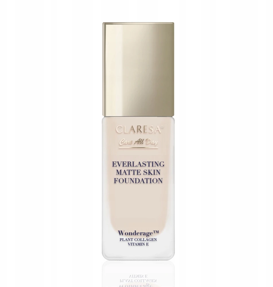 Claresa „Care All Day Everlasting Matte Skin“ makiažo pagrindas „01 Porcelain“, 32 ml