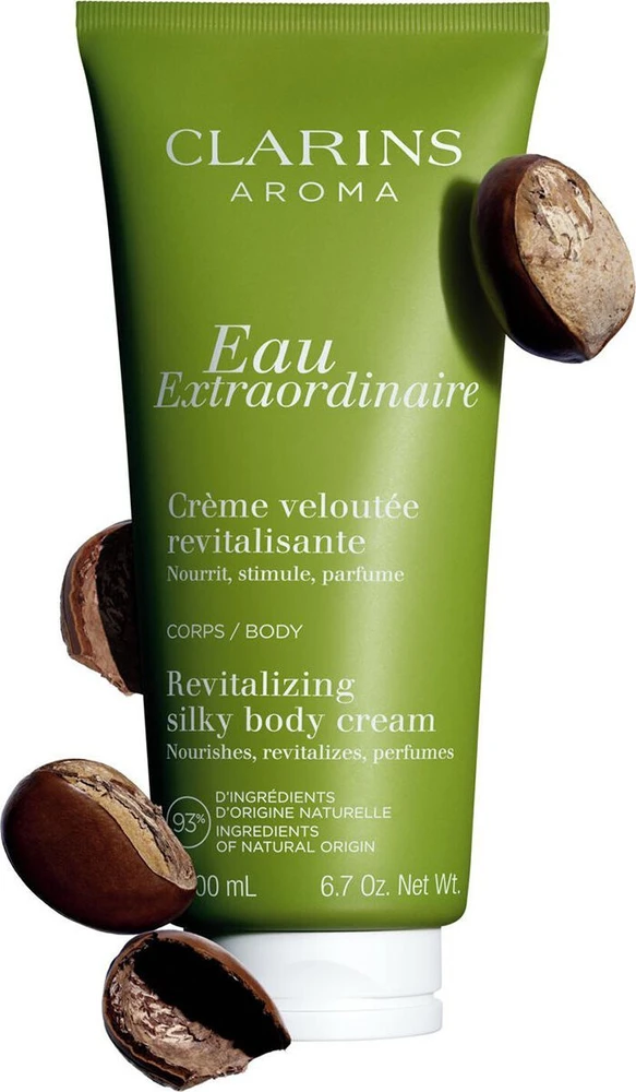 Clarins Eau Extraordinaire Revitalizing Silky Body Kreminis gaivinantis kūno kremas, 200 ml