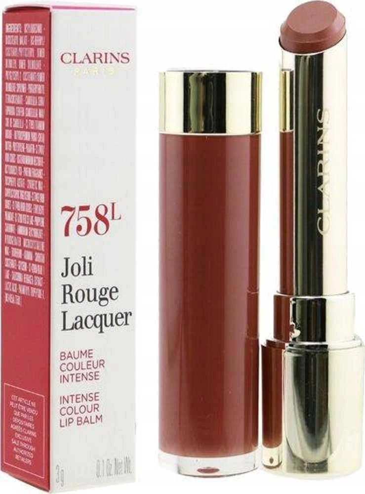Clarins Joli Rouge Lacquer Kreminis Lipstick 754L Deep Raudona, 3 g