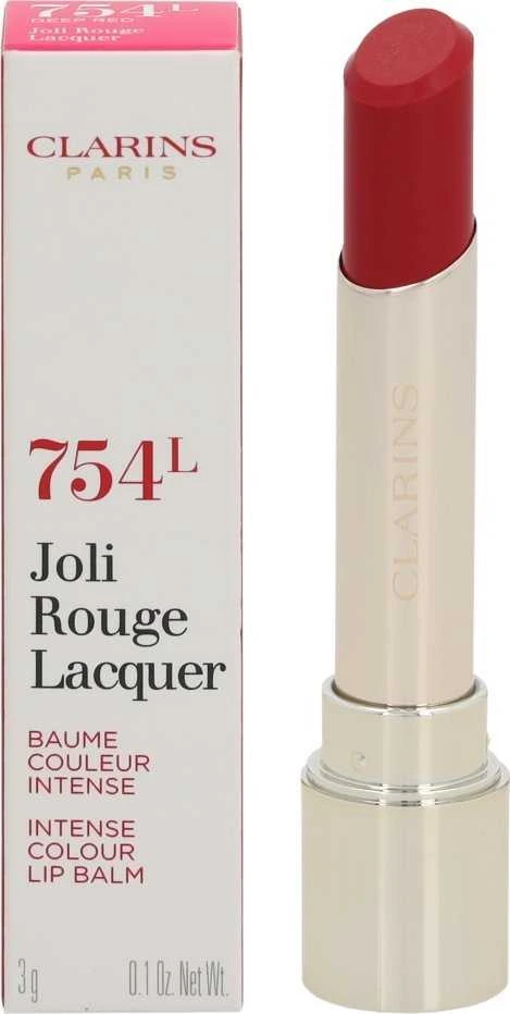 Clarins Joli Rouge Lacquer Kreminis Lipstick 754L Deep Raudona, 3 g