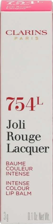 Clarins Joli Rouge Lacquer Kreminis Lipstick 754L Deep Raudona, 3 g