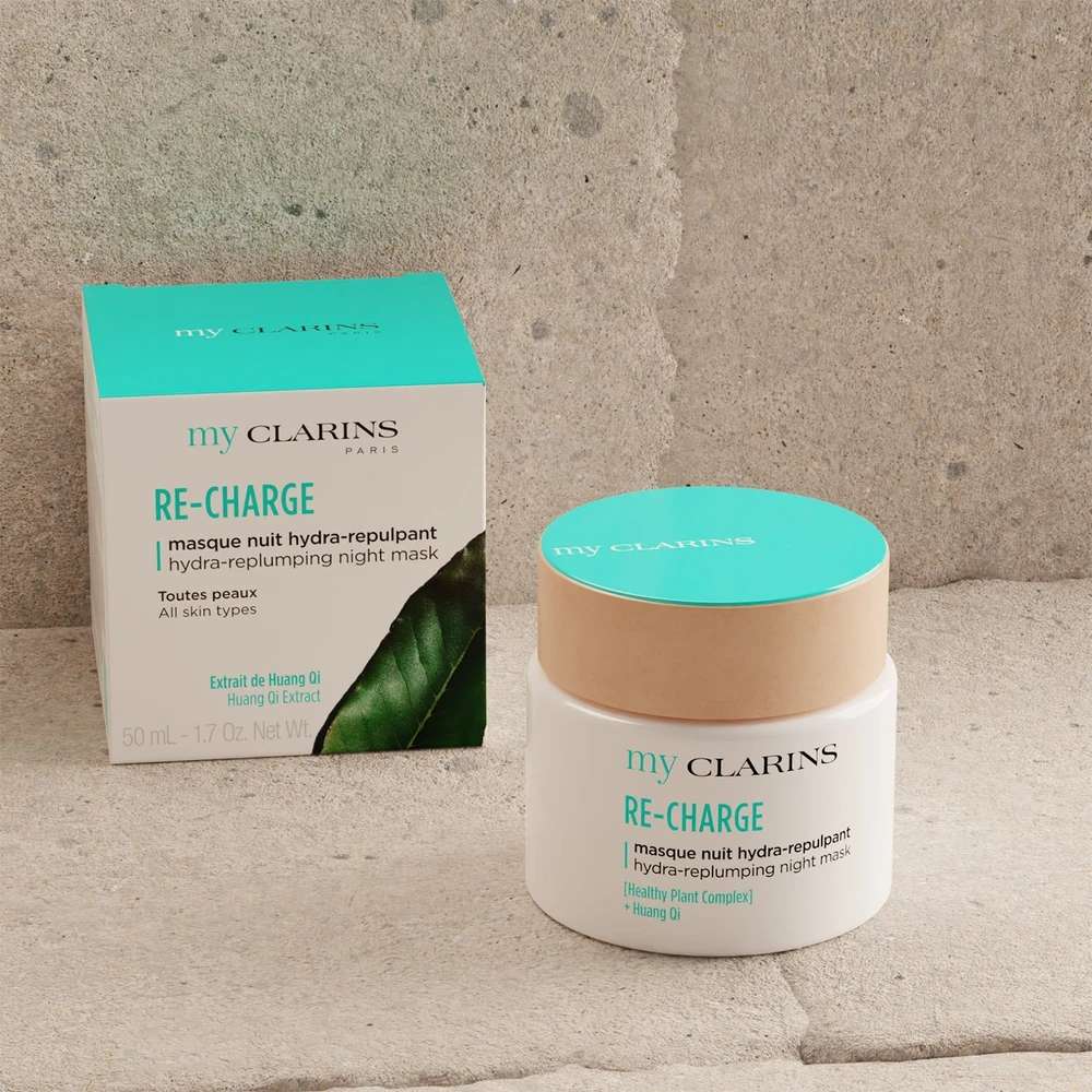 „Clarins Re Charge Hydra-Replumping“ naktinė kaukė, 50 ml