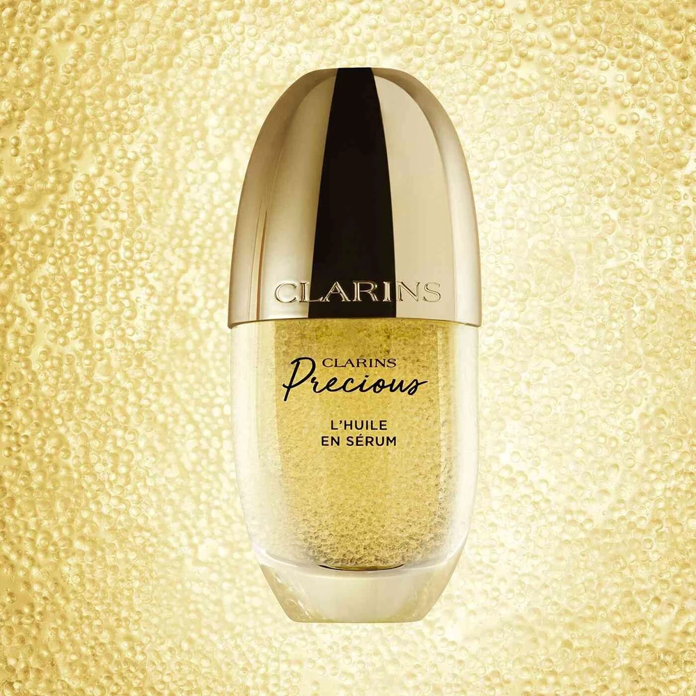 „Clarins Precious Huile En Serum“ drėkinamasis ir atkuriamasis naktinis veido serumas, 30 ml