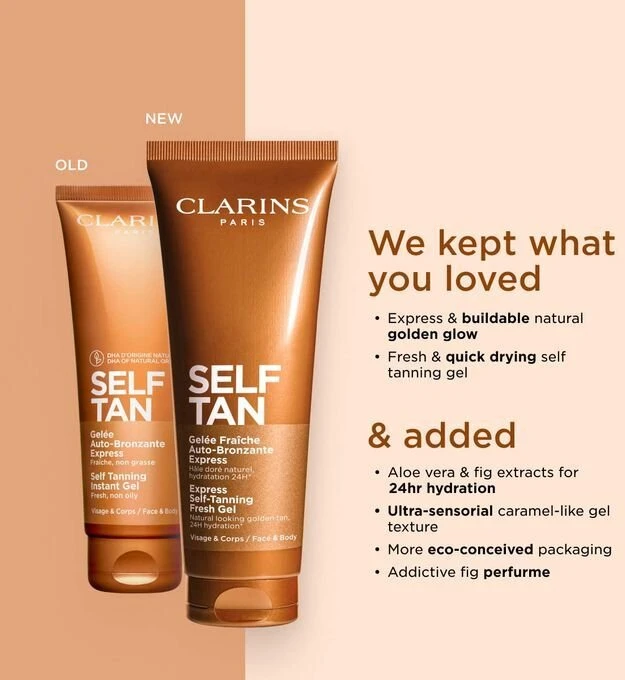 „Clarins Self Tan Express“ gaivusis savaiminio įdegio gelis, 125 ml
