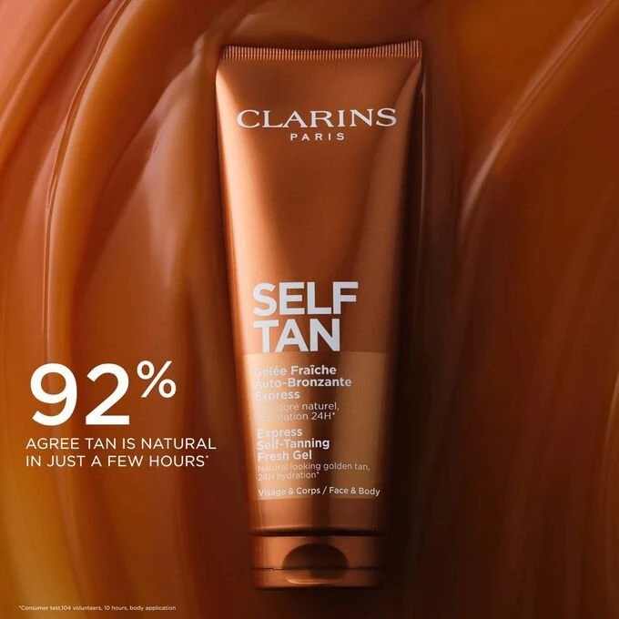 „Clarins Self Tan Express“ gaivusis savaiminio įdegio gelis, 125 ml