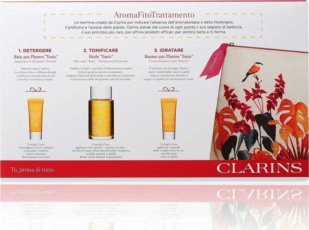 CLARINS RINKINYS (TONIKAS-GYDYMO ALIEJUS 100 ML + TONIKAS-VONIOS IR DUŠO KONCENTRATAS 30 ML + TONIKAS-DRĖKINAMASIS BALZAMAS 30 ML)