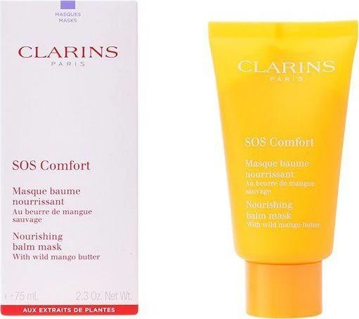 Clarins SOS Comfort maitininantis Balm Mask maitinamoji kaukė labai sausai odai su laukinių mangų sviestu, 75 ml
