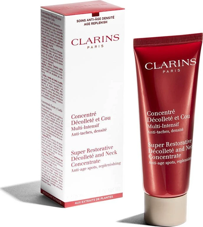 Clarins Kelių rūšių intensyvus kremas kaklui ir dekoltė "Super Restorative" (dekoltė ir kaklo koncentratas ) 75 ml