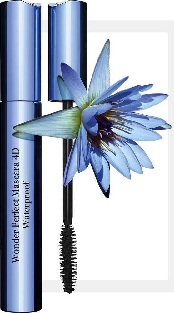 Clarins Wonder Perfect 4D Blakstienų tušas Atsparus vandeniui #01 Perfect Juodas, 8 ml