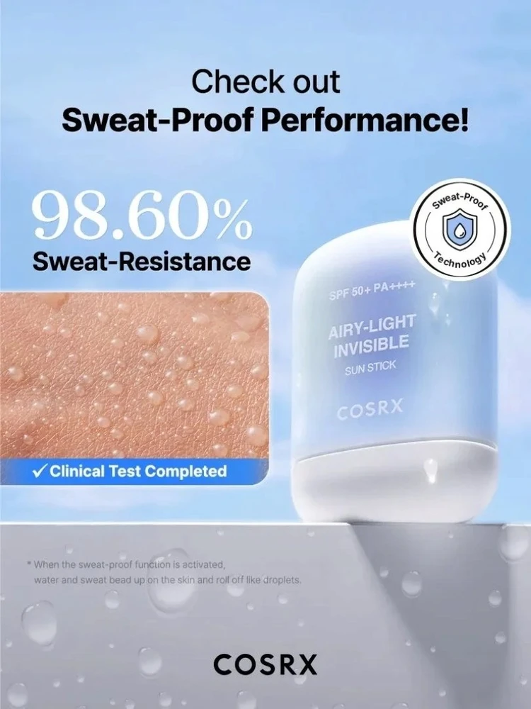 COSRX Airy-Light Invisible Sun Stick SPF 50+ pieštukas veidui nuo saulės, 19 g
