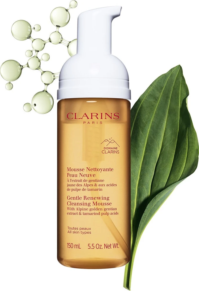 „Clarins“ švelnios, atsinaujinančios valomosios putos su pompele, 150 ml